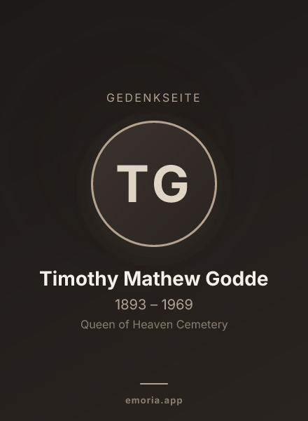 Gedenkportrait von Timothy Mathew Godde