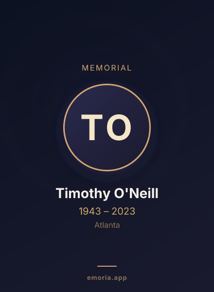Memorial portrait of Timothy O'Neill