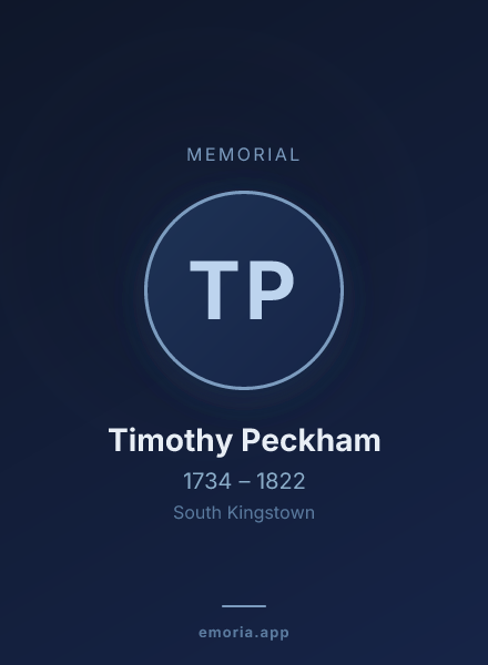 Memorial portrait of Timothy Peckham