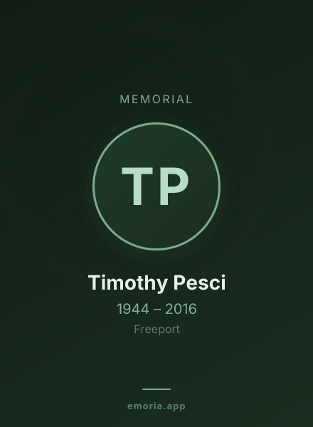 Memorial portrait of Timothy Pesci