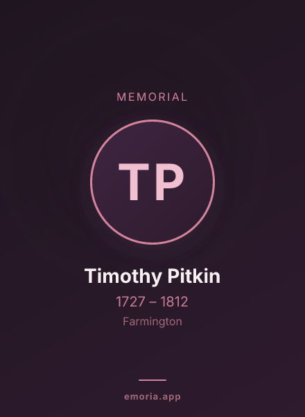 Memorial portrait of Timothy Pitkin