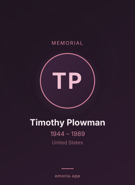Memorial portrait of Timothy Plowman