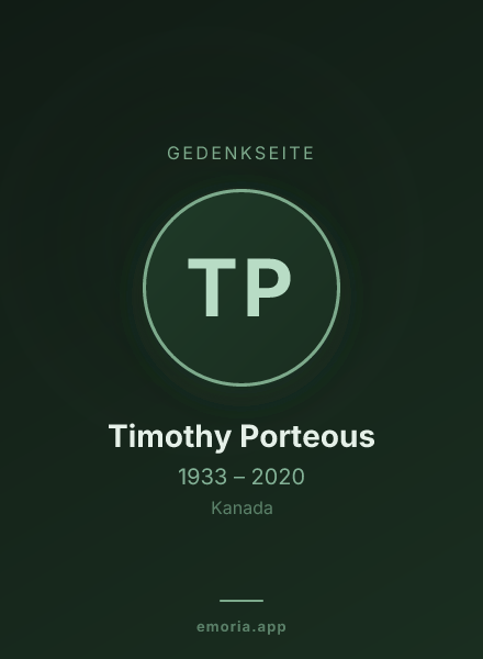 Gedenkportrait von Timothy Porteous