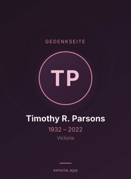 Gedenkportrait von Timothy R. Parsons
