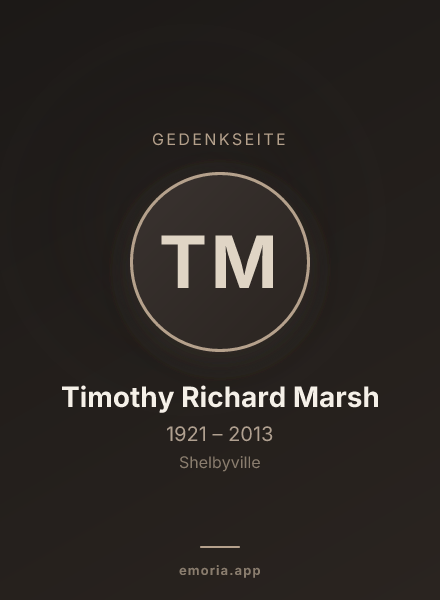 Gedenkportrait von Timothy Richard Marsh