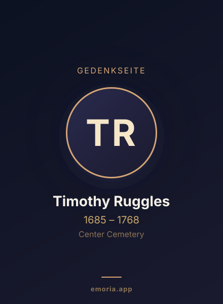 Gedenkportrait von Timothy Ruggles
