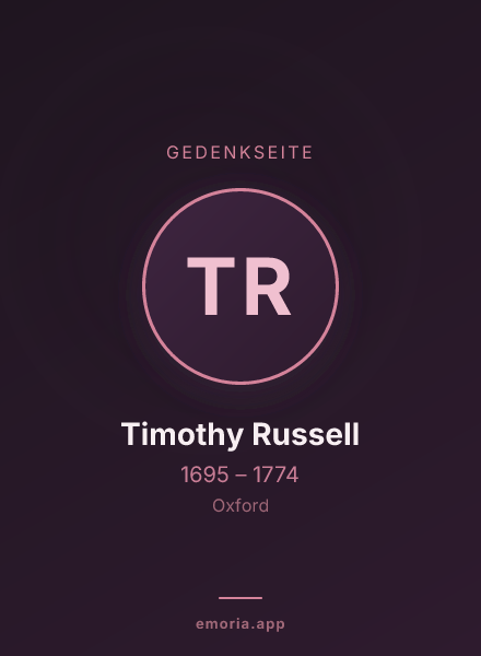 Gedenkportrait von Timothy Russell