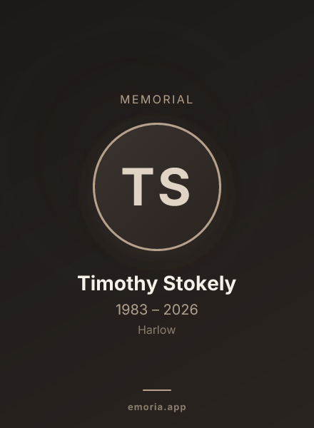Memorial portrait of Timothy Stokely