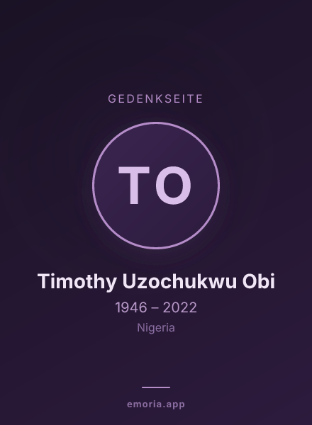 Gedenkportrait von Timothy Uzochukwu Obi