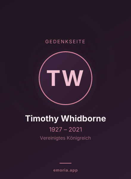Gedenkportrait von Timothy Whidborne
