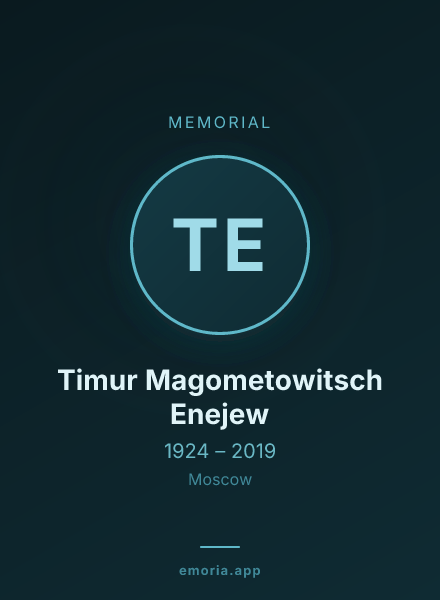 Memorial portrait of Timur Magometowitsch Enejew