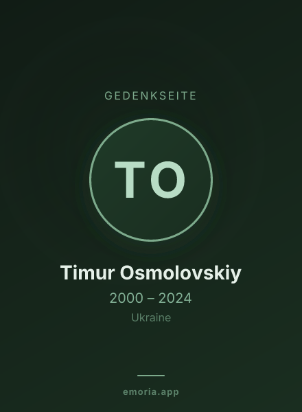 Gedenkportrait von Timur Osmolovskiy