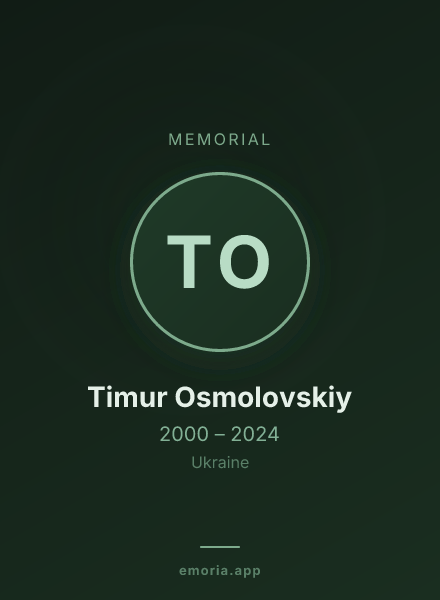 Memorial portrait of Timur Osmolovskiy