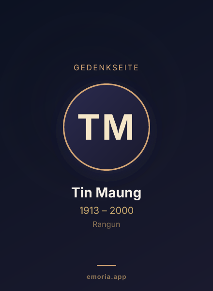 Gedenkportrait von Tin Maung