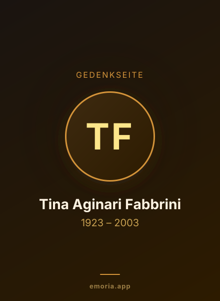 Gedenkportrait von Tina Aginari Fabbrini