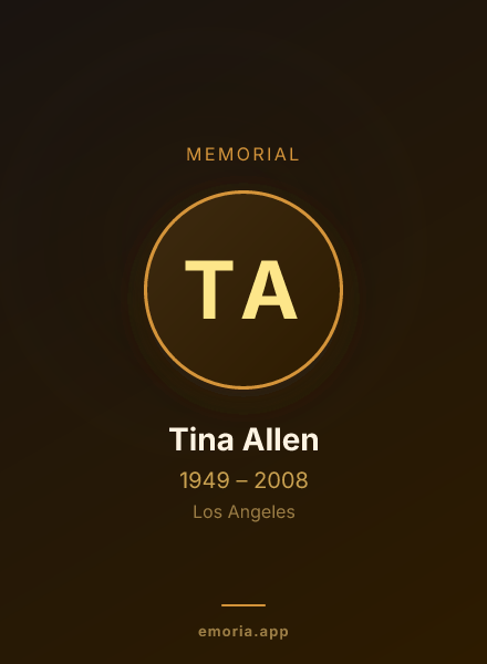 Memorial portrait of Tina Allen