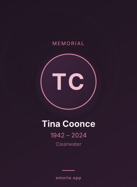 Memorial portrait of Tina Coonce