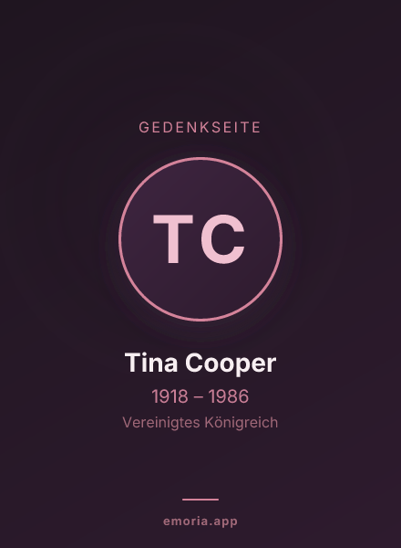 Gedenkportrait von Tina Cooper