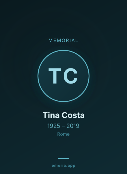Memorial portrait of Tina Costa