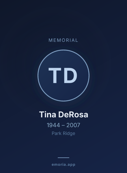 Memorial portrait of Tina DeRosa