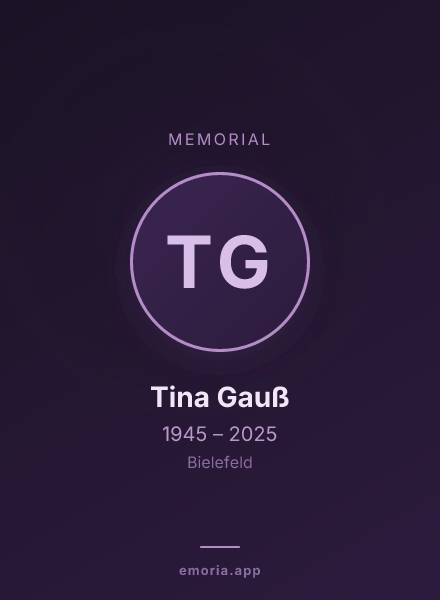 Memorial portrait of Tina Gauß