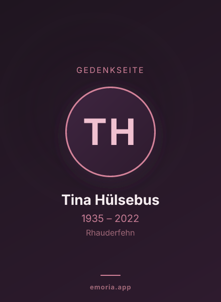 Gedenkportrait von Tina Hülsebus