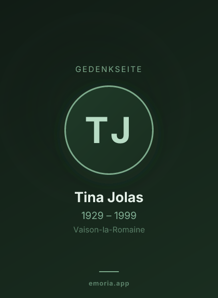 Gedenkportrait von Tina Jolas