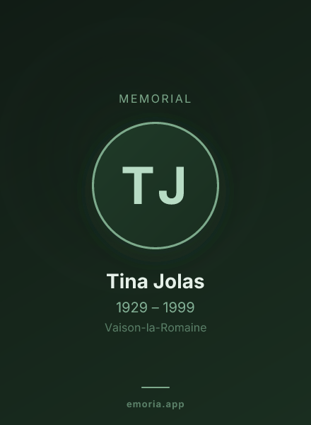 Memorial portrait of Tina Jolas