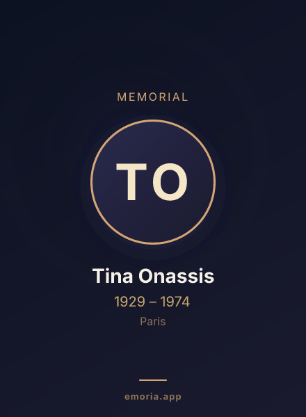 Memorial portrait of Tina Onassis