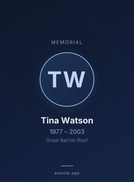 Memorial portrait of Tina Watson