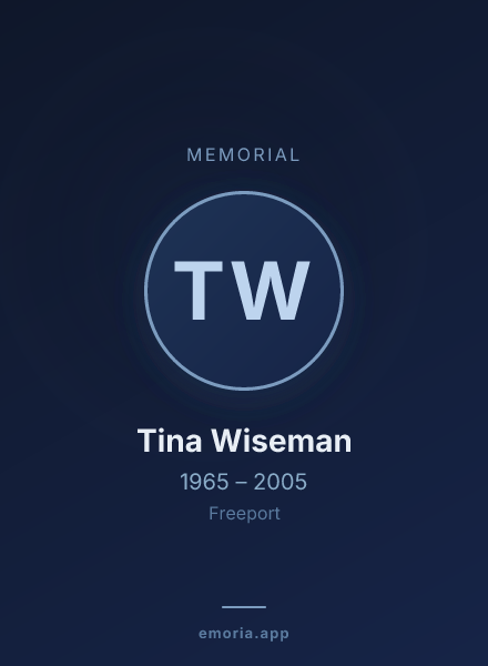 Memorial portrait of Tina Wiseman