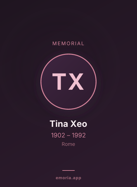 Memorial portrait of Tina Xeo