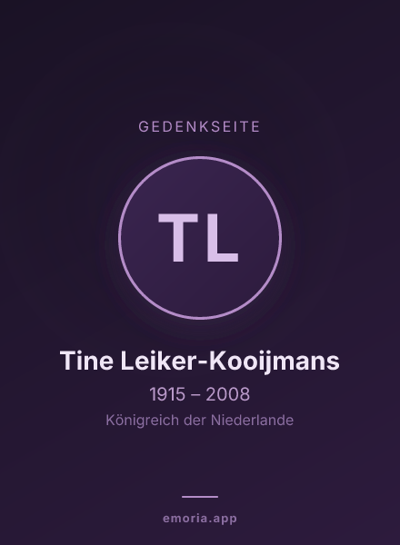 Gedenkportrait von Tine Leiker-Kooijmans