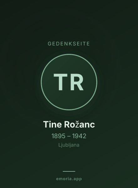 Gedenkportrait von Tine Rožanc