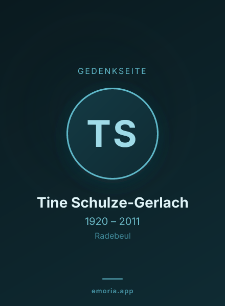 Gedenkportrait von Tine Schulze-Gerlach