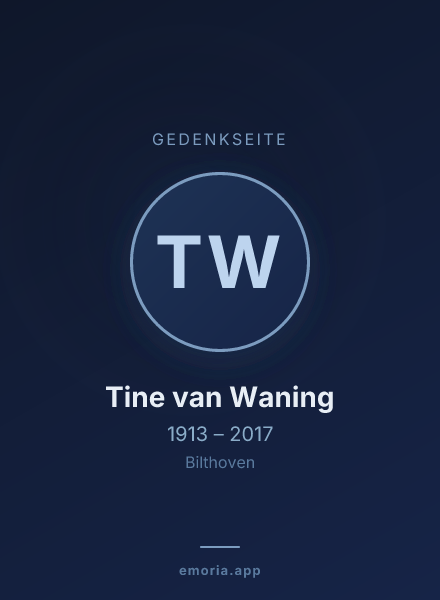 Gedenkportrait von Tine van Waning