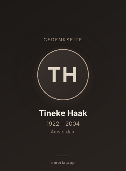 Gedenkportrait von Tineke Haak