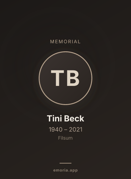 Memorial portrait of Tini Beck