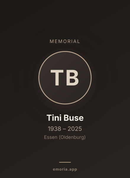 Memorial portrait of Tini Buse