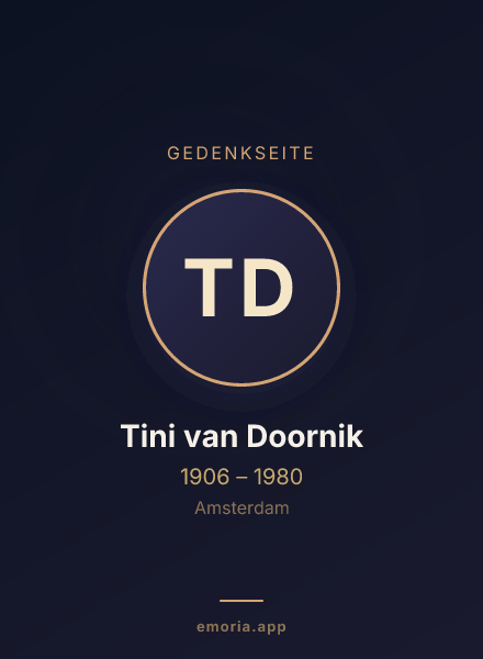Gedenkportrait von Tini van Doornik