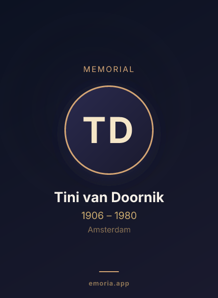 Memorial portrait of Tini van Doornik
