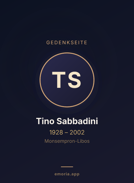 Gedenkportrait von Tino Sabbadini