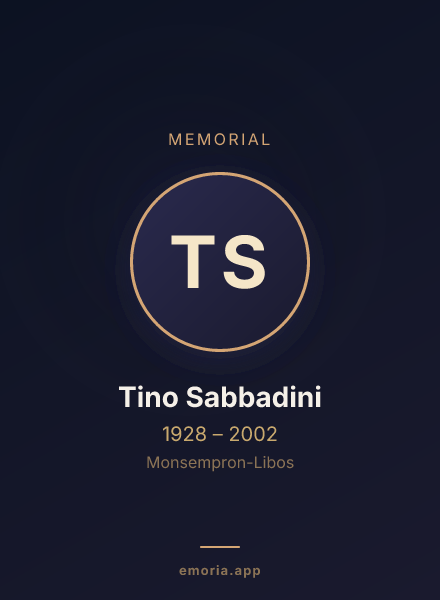 Memorial portrait of Tino Sabbadini