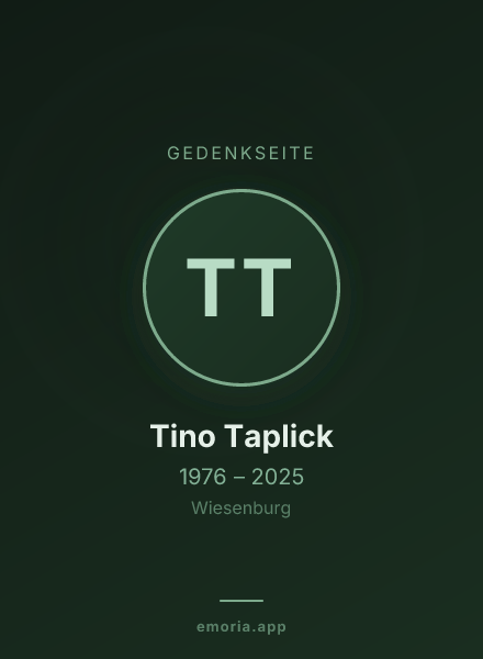 Gedenkportrait von Tino Taplick