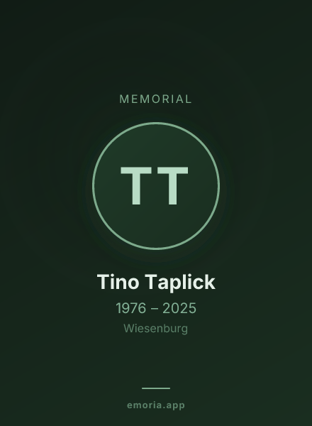 Memorial portrait of Tino Taplick