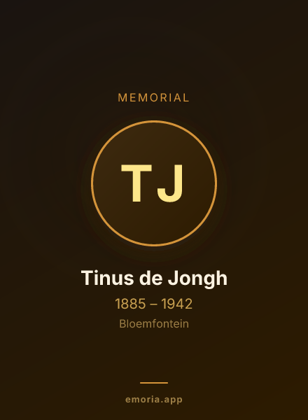 Memorial portrait of Tinus de Jongh