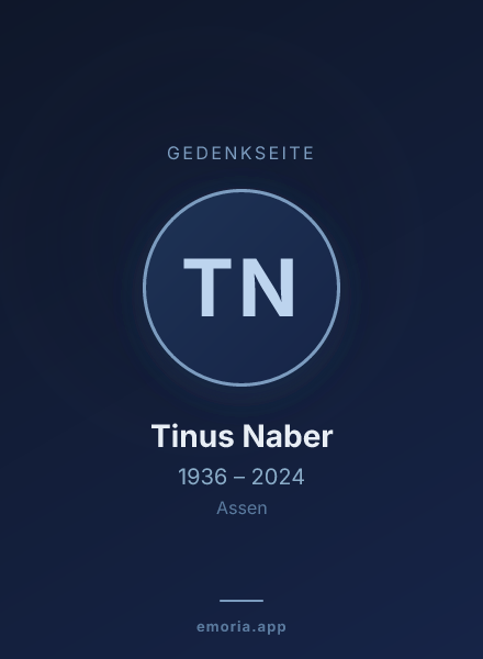 Gedenkportrait von Tinus Naber