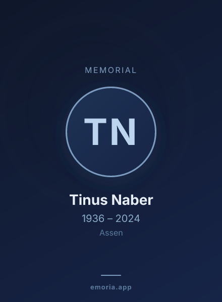 Memorial portrait of Tinus Naber