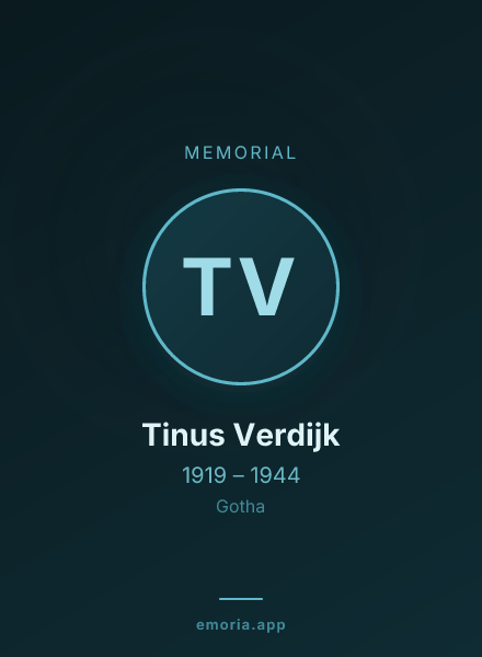 Memorial portrait of Tinus Verdijk