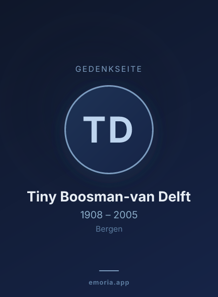 Gedenkportrait von Tiny Boosman-van Delft